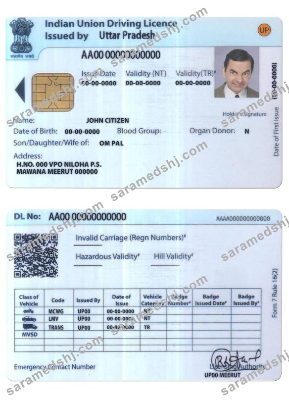 India Union driving license